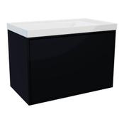 Erla Wall Hung Vanity Unit (Twin Drawer) - Black 815mm image