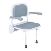 iCare Shower Seat (fold-down with backrest and arms) - Grey image