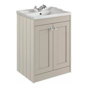 Kylemore Floor Standing Vanity Unit (Twin Door) - Oyster Stone 600mm image