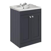 Kylemore Floor Standing Vanity Unit (Twin Door) - Satin Anthracite 600mm image