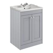 Kylemore Floor Standing Vanity Unit (Twin Door) - Satin Grey 600mm image