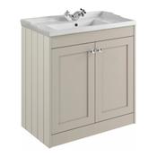 Kylemore Floor Standing Vanity Unit (Twin Door) - Oyster Stone 800mm image