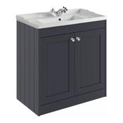 Kylemore Floor Standing Vanity Unit (Twin Door) - Satin Anthracite 800mm image