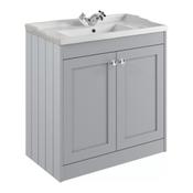 Kylemore Floor Standing Vanity Unit (Twin Door) - Satin Grey 800mm image