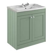 Kylemore Floor Standing Vanity Unit (Twin Door) - Satin Green 800mm image