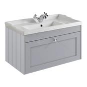 Kylemore Wall Hung Vanity Unit (Twin Door) - Satin Grey 800mm image