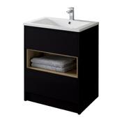 Lucca Floor Standing Vanity Unit - Black 600mm