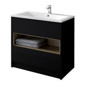 Lucca Floor Standing Vanity Unit - Black 800mm image