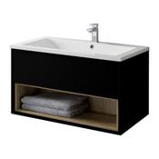 Lucca Wall Hung Vanity Unit - Black 800mm image