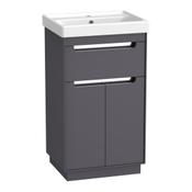 Acumen Floor Standing Vanity Unit - Matt Storm Grey 500mm image