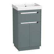 Acumen Floor Standing Vanity Unit - Matt Viridian Green 500mm image