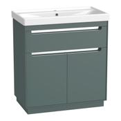 Acumen Floor Standing Vanity Unit - Matt Viridian Green 800mm image