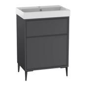 Arlington Floor Standing Vanity Unit (Two Drawers) - Storm Grey 608mm