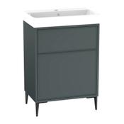 Arlington Floor Standing Vanity Unit (Two Drawers) - Viridian Green 608mm