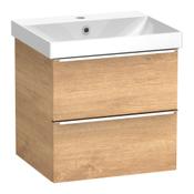Cadence Wall Hung Vanity Unit (Two Drawers) - Danish Oak 460mm image