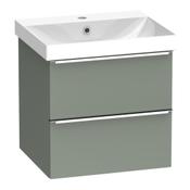 Cadence Wall Hung Vanity Unit (Two Drawers) - Laurel Green 460mm image