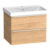 Cadence Wall Hung Vanity Unit (Two Drawers) - Danish Oak 589mm image