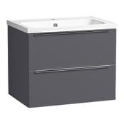 Cadence Wall Hung Vanity Unit (Two Drawers) - Storm Grey 589mm image