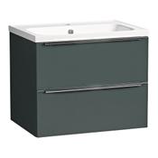 Cadence Wall Hung Vanity Unit (Two Drawers) - Viridian Green 589mm
