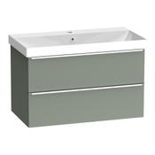 Cadence Wall Hung Vanity Unit (Two Drawers) - Laurel Green 784mm image