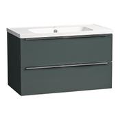 Cadence Wall Hung Vanity Unit (Two Drawers) - Viridian Green 784mm image
