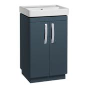 Compass Floor Standing Vanity Unit (Twin Door) - Matt Oxford Blue 500mm image