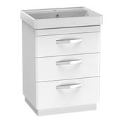 Compass Floor Standing Vanity Unit (Triple Drawer) - Gloss White 600mm image
