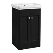 Marston Floor Standing Vanity Unit - Matt Black 500mm image