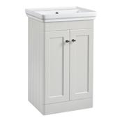 Marston Floor Standing Vanity Unit - Matt Paper White 500mm image