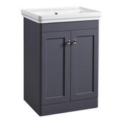 Marston Floor Standing Vanity Unit - Matt Dark Grey 600mm image