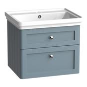 Marston Wall Hung Vanity Unit (Two Drawers) - Matt Spruce 600mm image