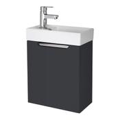 Skaros Wall Hung Vanity Unit (Single Door) - Satin Anthracite 400mm image
