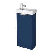 Skaros Floor Standing Vanity Unit (Single Door) - Satin Blue 400mm image
