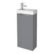 Skaros Floor Standing Vanity Unit (Single Door) - Satin Grey 400mm image