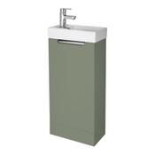 Skaros Floor Standing Vanity Unit (Single Door) - Satin Green 400mm image