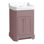 Vitoria Floor Standing Vanity Unit (Twin Door) - Matt Suede Pink 600mm image