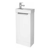 Skaros Floor Standing Vanity Unit (Single Door) - Gloss White 400mm image