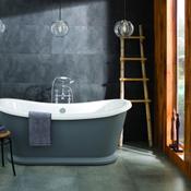 Alexander Freestanding Double Ended Bath - Dark Grey 1770x785mm image