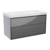 Erla Wall Hung Vanity Unit (Twin Drawer) - Anthracite 1000mm