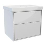 Erla Wall Hung Vanity Unit (Twin Drawer) - White 615mm