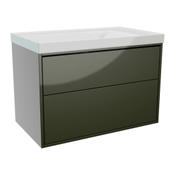 Erla Wall Hung Vanity Unit (Twin Drawer) - Green 815mm