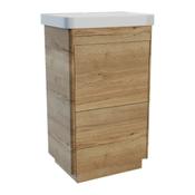 Perra Floor Standing Vanity Unit (Twin Drawer) - Halifax Oak 505mm image