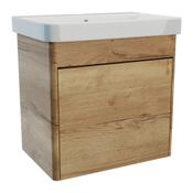Perra Wall Hung Vanity Unit (Single Drawer) - Halifax Oak 505mm image