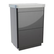 Perra Floor Standing Vanity Unit (Twin Drawer) - Anthracite 610mm image