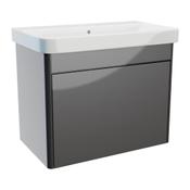 Perra Wall Hung Vanity Unit (Single Drawer) - Anthracite 610mm image