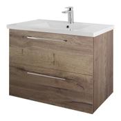 Rimini Wall Hung Vanity Unit - Tobacco Oak 810mm image