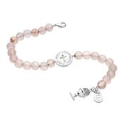 Pink Bead Charm Communion Bracelet