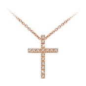 Rose Gold Fine Cross Pendant