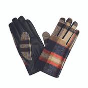 THE QUIET MAN ORANGE/NAVY/BEIGE TARTAN GLOVES image