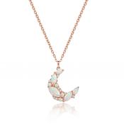 HALF MOON PENDANT OPAL CZ - ROSE GOLD image